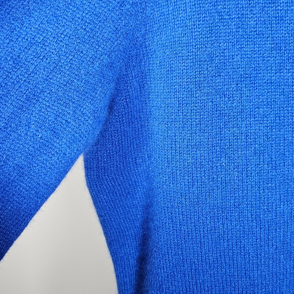 Nordstrom Cashmere Crew neck Sweater Cobalt Blue S/M Preppy Quiet Luxury - Picture 3 of 7